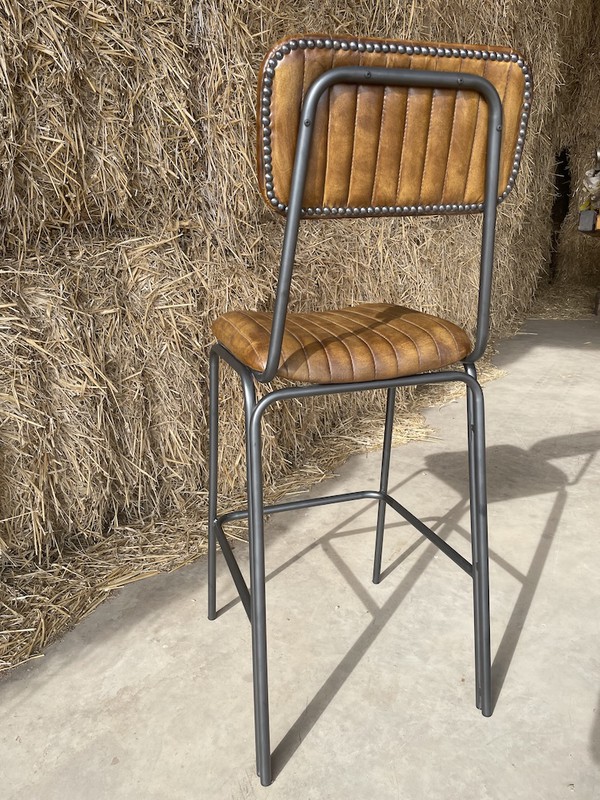 Tan Leather Bar Chair