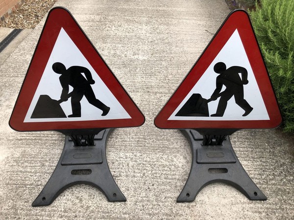 Road Works In Progress Sign