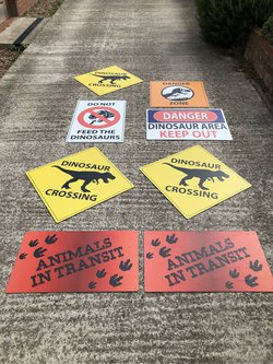 Jurassic park signs props