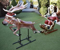 Santa With Sleigh and Reindeer