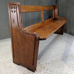 10x Melton Mowbray 1963 Post-Modern Iroko Open Back Church Chapel Pews - Surrey