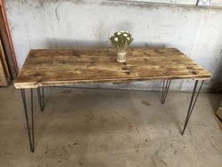 Rustic Scaffold Board Table on Hairpin Legs - Bar / Cafe Tables - Lancashire