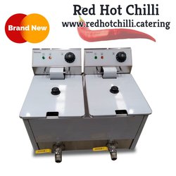 Twin tank electric counter top fryer for sale