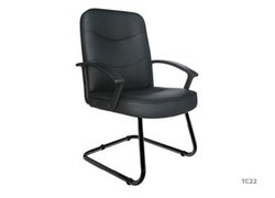 Black Leather Static Office Chair