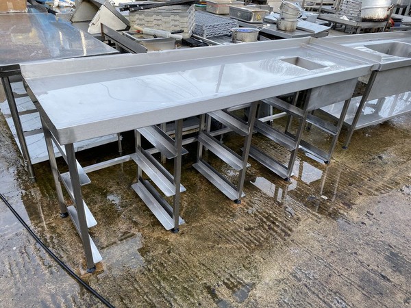 238cm Stainless Steel Table For Sale