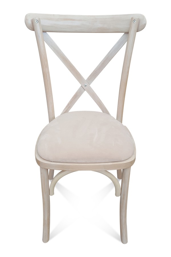 Cross-Back Stacking Chairs Light Oak For Sale