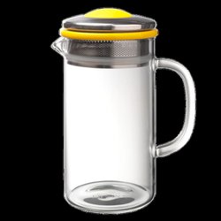 Brew Tea Co Glass Teapots with Yellow Trim