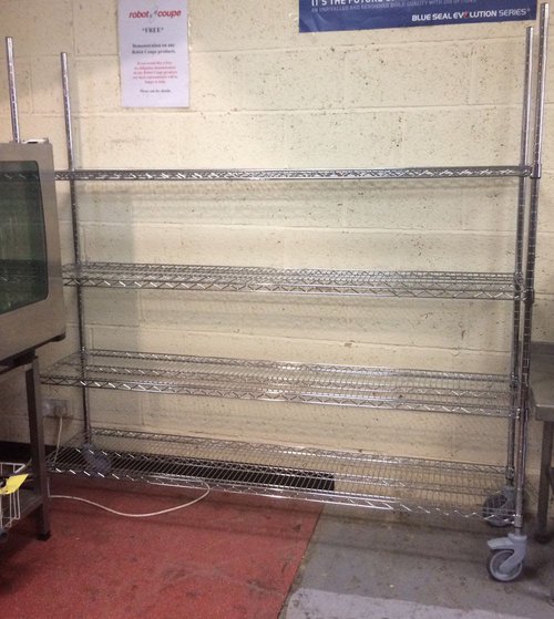 4 Tier Mobile Wire Shelving Unit (1800mm)