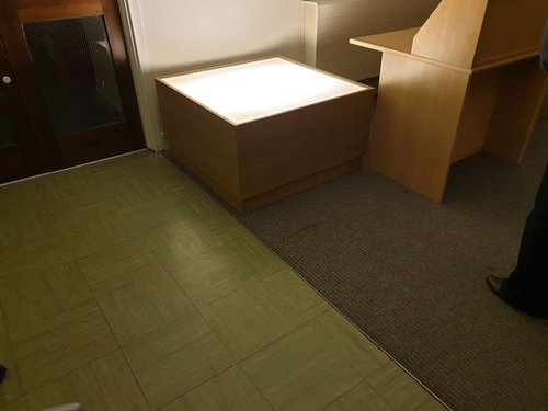 Reception Floor Light In Maple Wooden Case Reception Floor Light In Maple Wooden Case