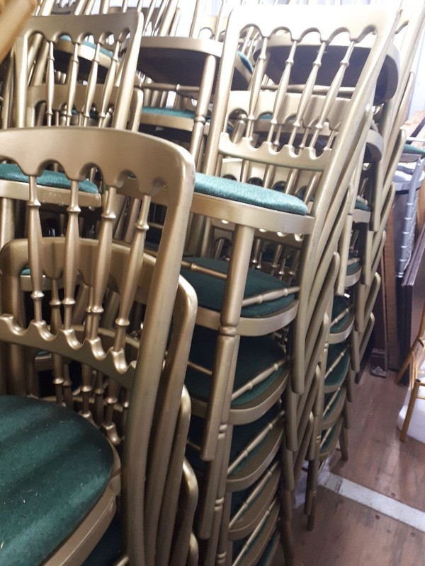 Ex Hire Gold Banquet Chairs