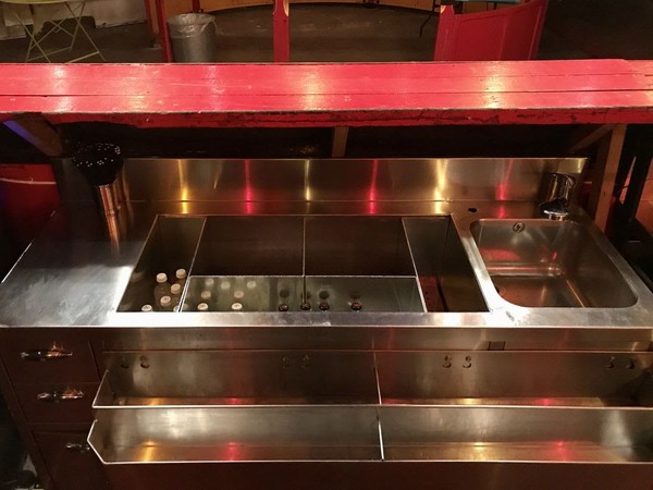 Cocktail bar stations with ice wells
