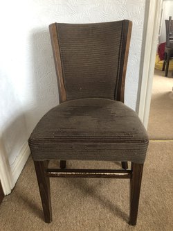 Upholstered Olive Brown Fabric Restaurant Chair