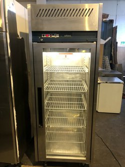 Upright Glass Door Stainless Steel Display Fridge