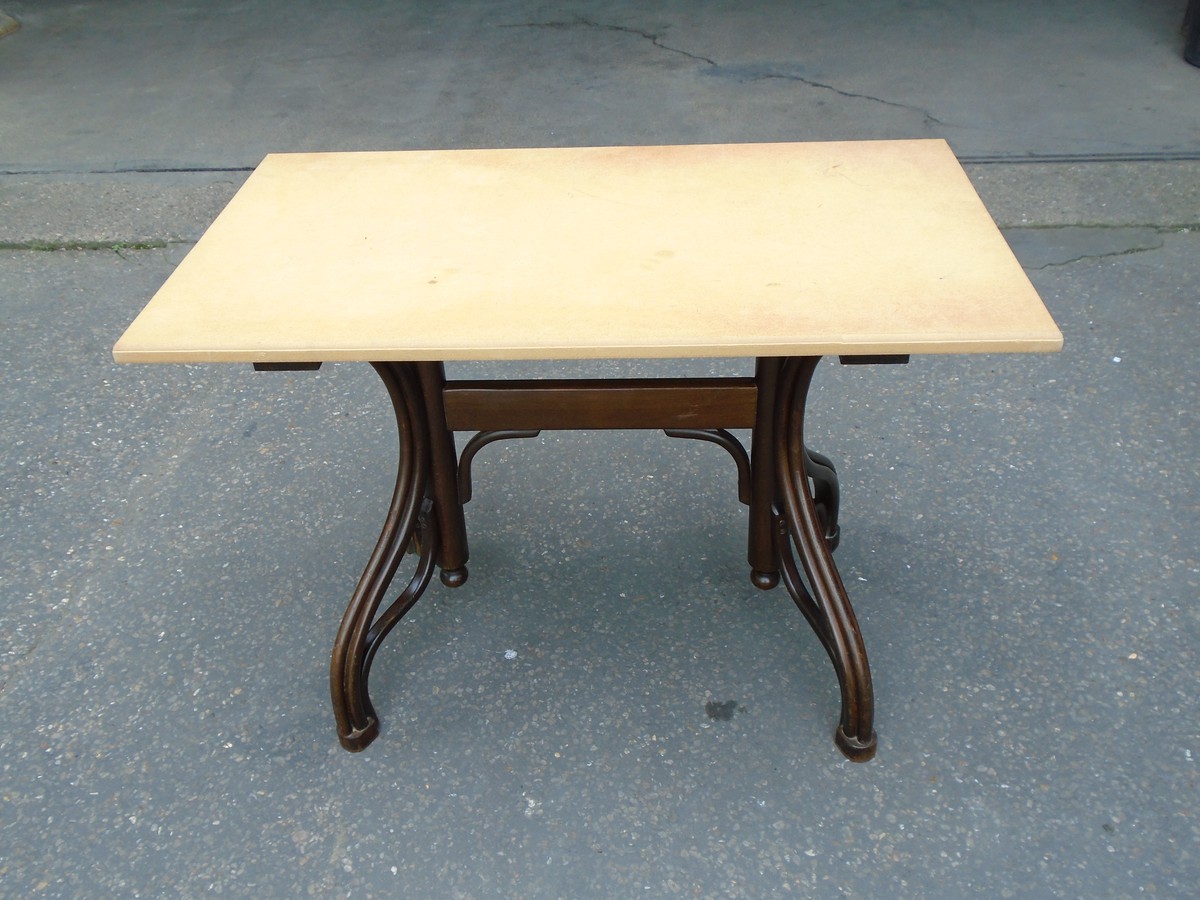 Secondhand Chairs and Tables | Restaurant or Cafe Tables | 16x Tables With Bentwood Style Bases 
