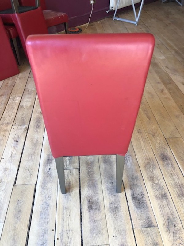 Faux Leather Red Dining Chairs with metal frame