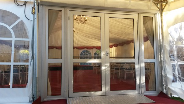 Sets of Aluminium Double Doors with Side Panels