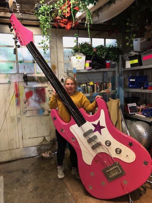 Large Pink Guitar Prop Large Pink Guitar Prop