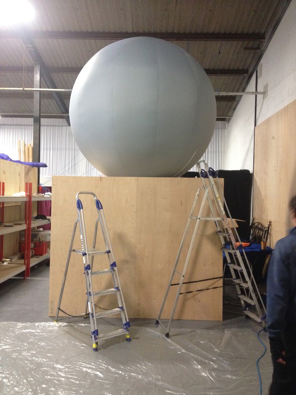 Huge Inflatable Sphere for projecting onto with motor