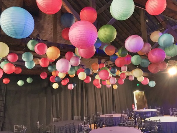 Round Paper Lanterns in bright colours