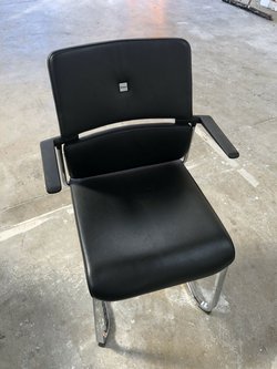 Black leather Cantilever chairs for sale