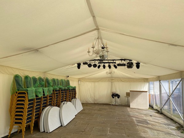 Roder marquee with flat Ivory lining for sale