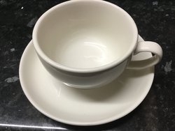 Vitrified Olympia Ivory Cappucino Cups / Saucers
