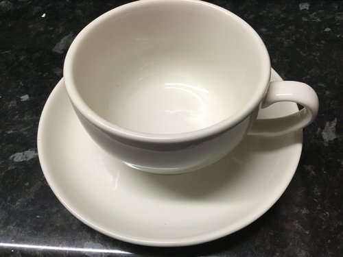 Vitrified Olympia Ivory Cappucino Cups / Saucers