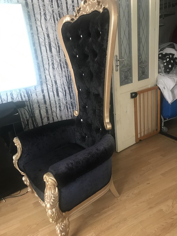 Pair of Black Throne Chairs