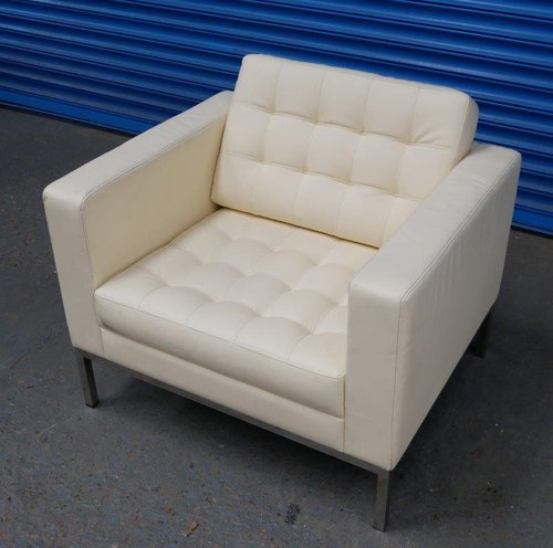 Cream leather armchair Cream leather armchair