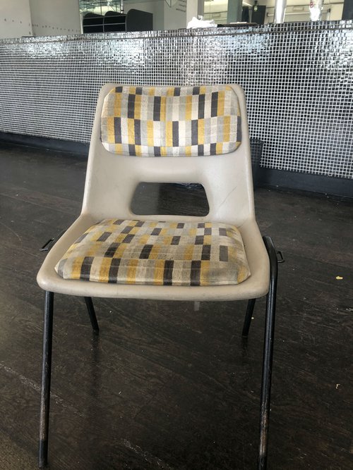 School chair / vintage London tube fabric School chair / vintage London tube fabric