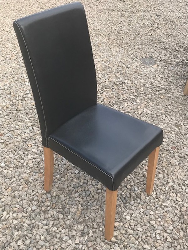 Faux Leather Padded Black Chairs