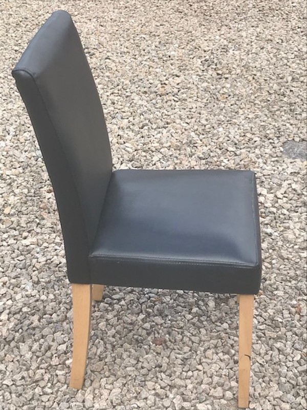 Faux Leather Padded Black Chairs for sale