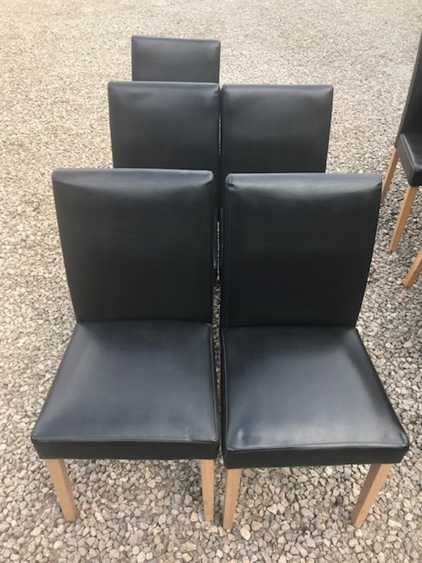 Second Hand Faux Leather Padded Black Chairs