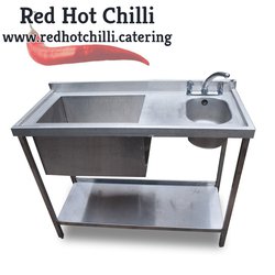 Deep catering sink with hand wash sink