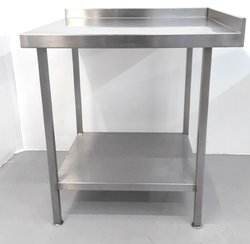 Small stainless steel table with upstand