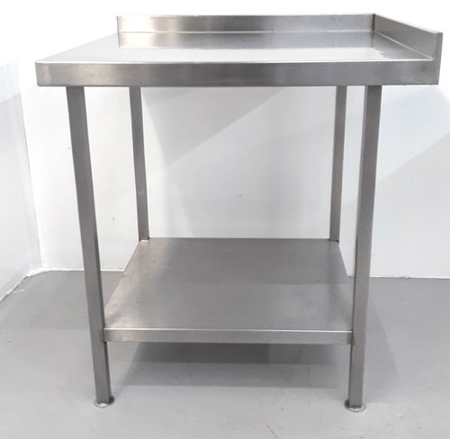 Small stainless steel table with upstand