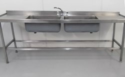 Stainless steel double sink