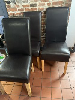 Brown high back dining chairs