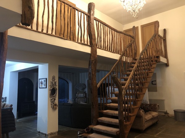 Unique Hand Crafted Solid Rustic Oak Staircase Parts