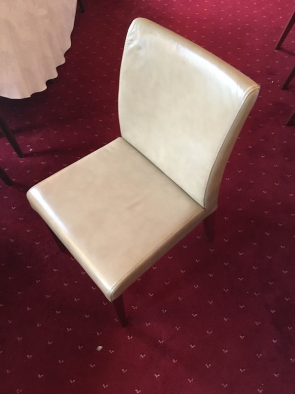 Genuine Soft Cream Leather Dining Chairs