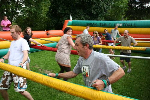 Human Full sized table football Human Full sized table football