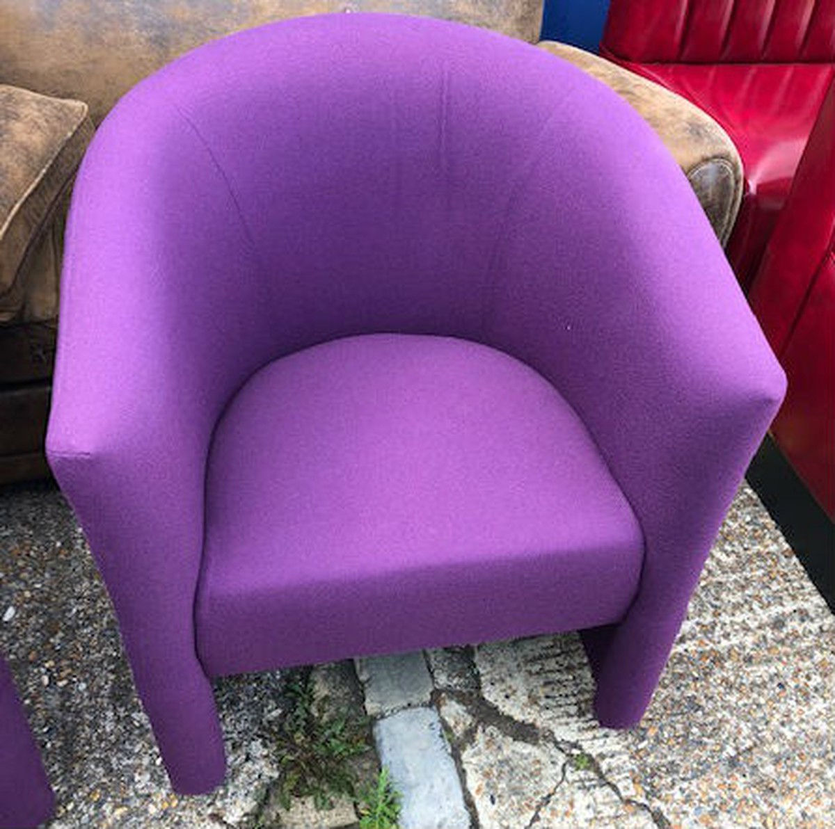 purple tub chair