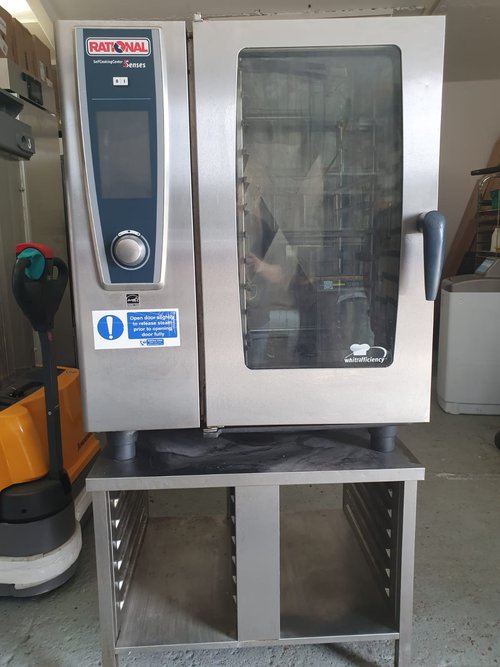 Rational Self cooking centre on a stand