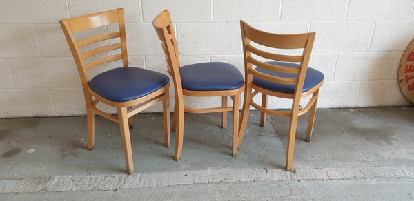 Junior Dallas Chairs With Blue Faux Leather Seats