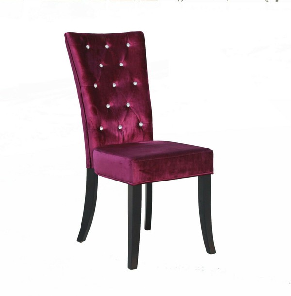 Purple Crushed Velvet Chairs,