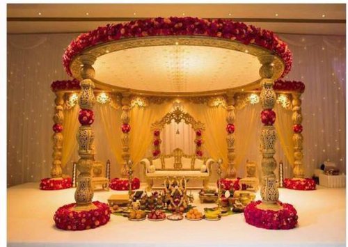 Wood-look 6 pillar Mandap Wood-look 6 pillar Mandap