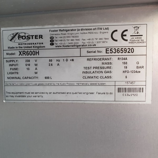 Foster Xtra 600ltr Upright Fridge for sale