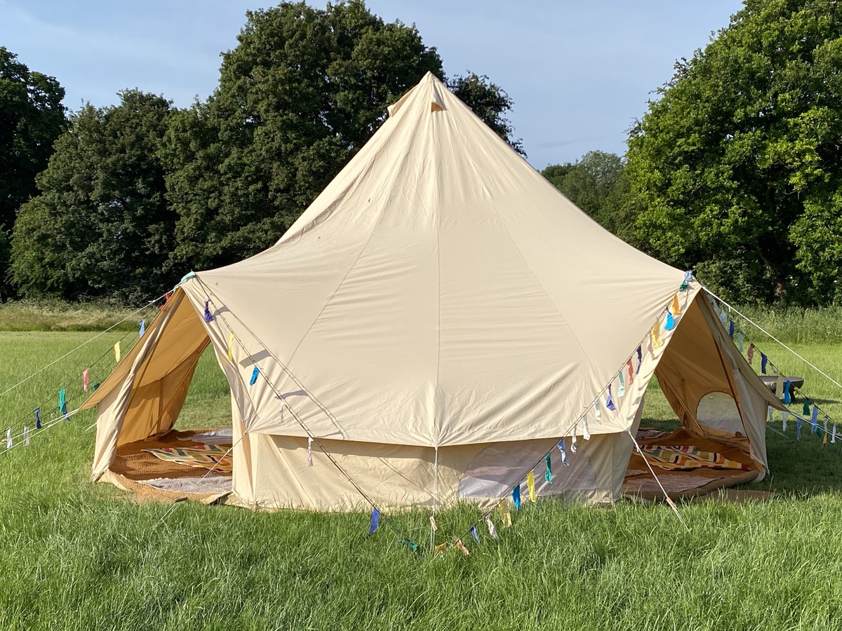 Glamping Equipment Bell Tents New 7m Quad Door Canvas Bell Tent Essex