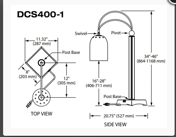 Hatco dcs400-1 Freestanding Heat Lamp