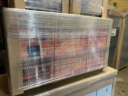 Brick look bench fridge